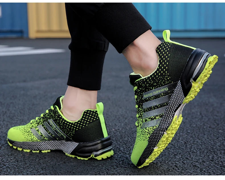 Men’s Green Breathable Running Shoes – Big Size 47
